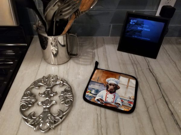 Chocolate Labrador Retriever The Chef Pair of Pot Holders Cheap - Image 3