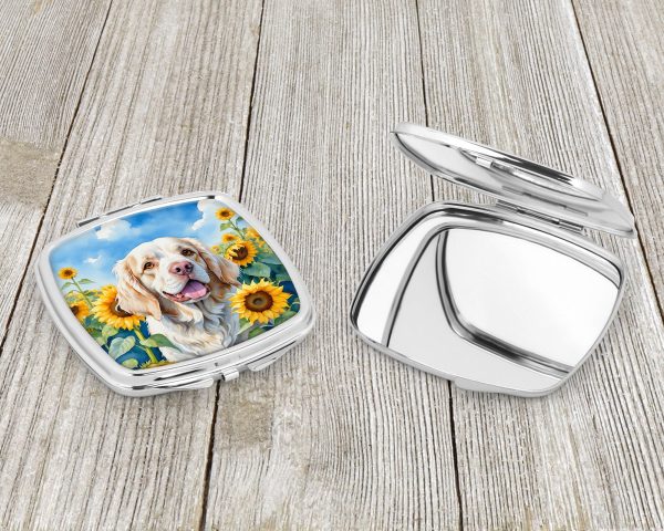 Clumber Spaniel in Sunflowers Compact Mirror Online Hot Sale - Image 3