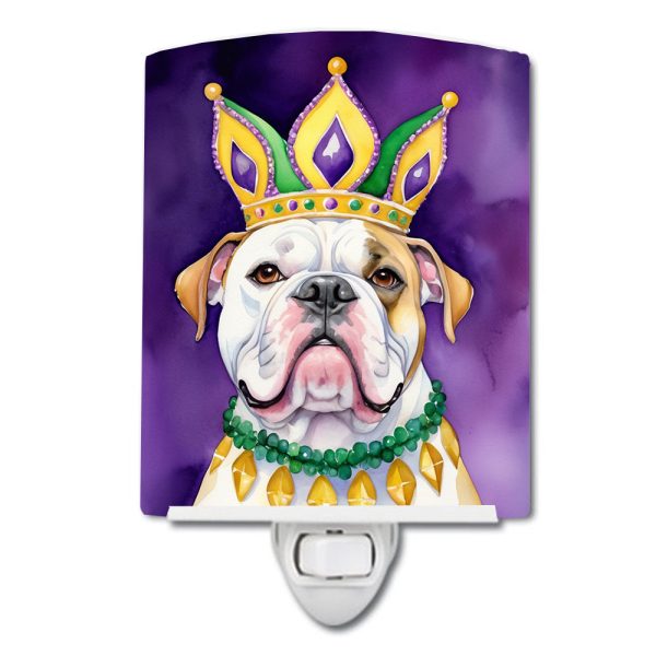 American Bulldog King of Mardi Gras Ceramic Night Light For Discount