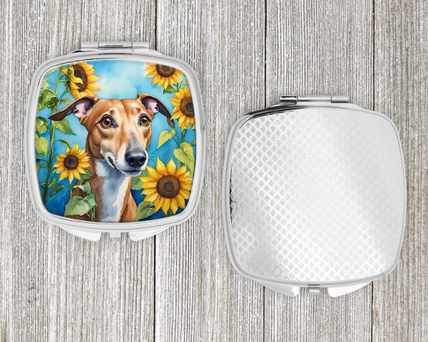 Greyhound in Sunflowers Compact Mirror Supply - Image 4