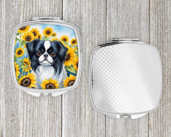 Japanese Chin in Sunflowers Compact Mirror Supply - Image 4