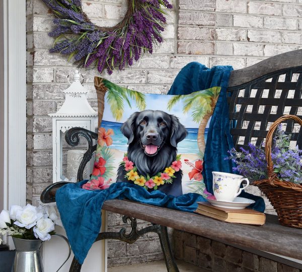 Flat-Coated Retriever Luau Throw Pillow For Discount - Image 4