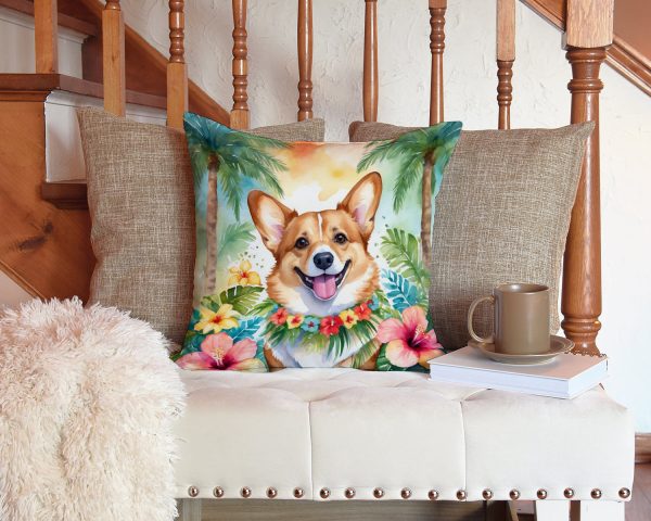 Corgi Luau Throw Pillow Cheap - Image 3