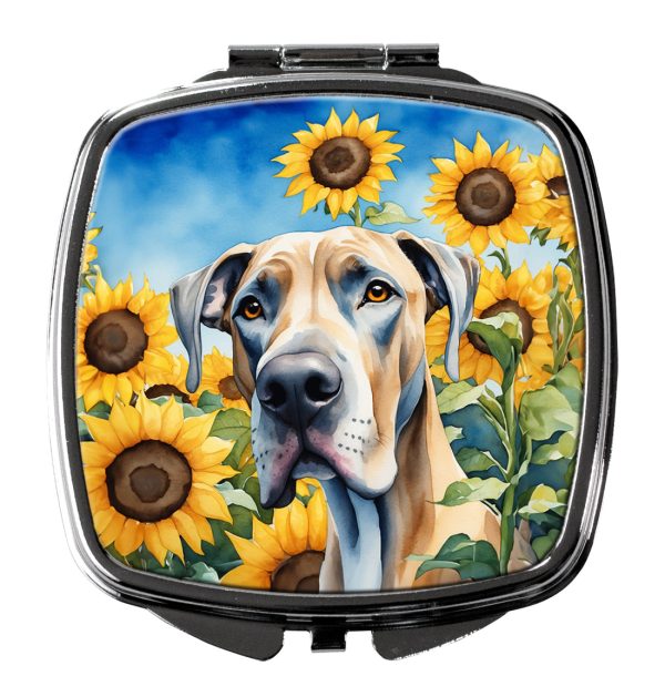 Great Dane in Sunflowers Compact Mirror Online now