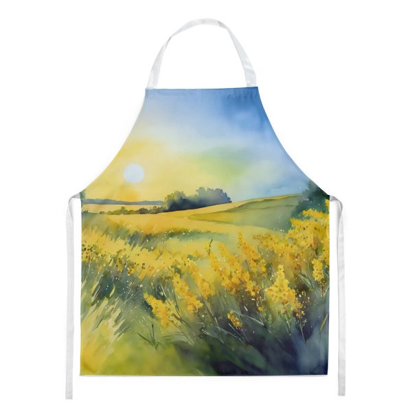 Nebraska Goldenrod in Watercolor Apron For Sale