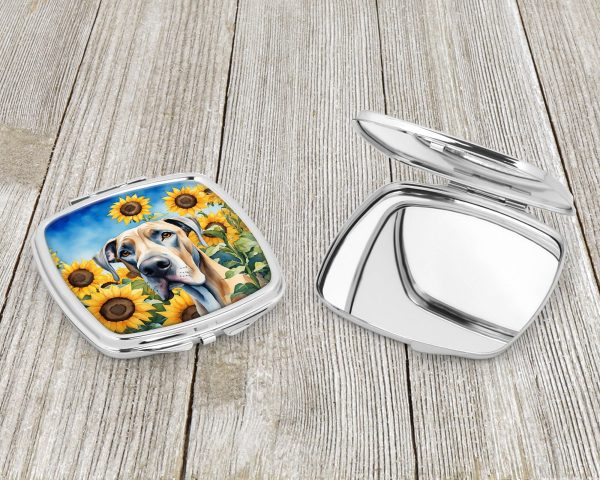 Great Dane in Sunflowers Compact Mirror Online now - Image 3