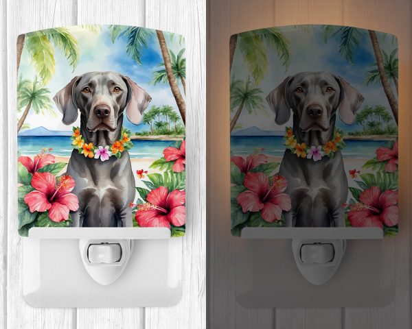 Weimaraner Luau Ceramic Night Light Sale - Image 2