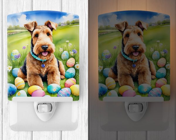 Airedale Terrier Easter Egg Hunt Ceramic Night Light Cheap - Image 2