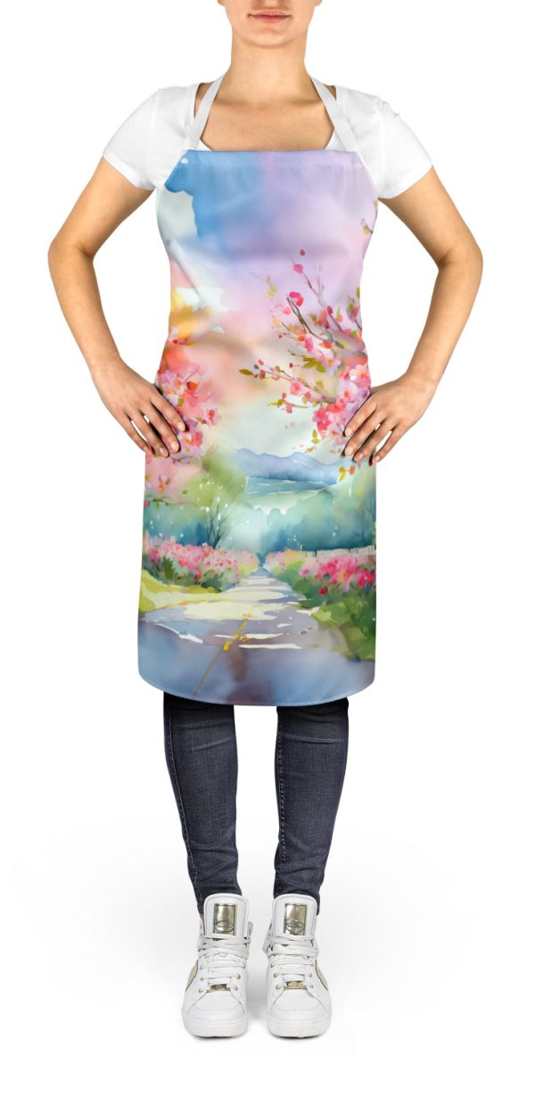 Michigan Apple Blossoms in Watercolor Apron Online - Image 2