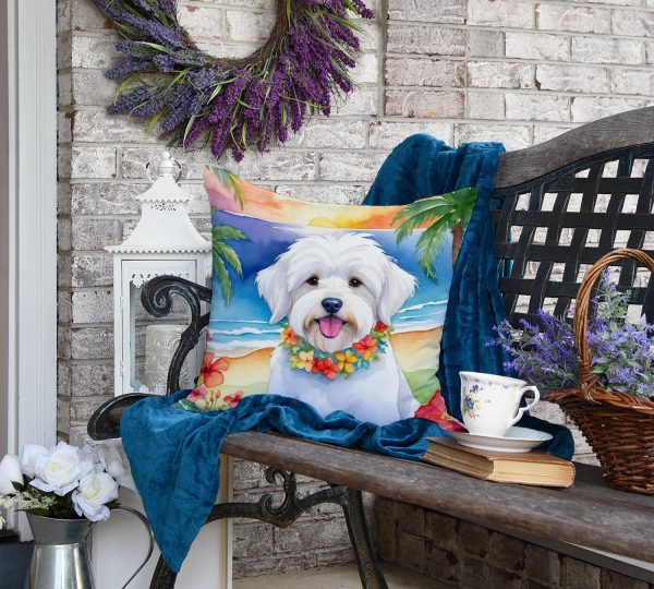 Coton de Tulear Luau Throw Pillow For Sale - Image 4