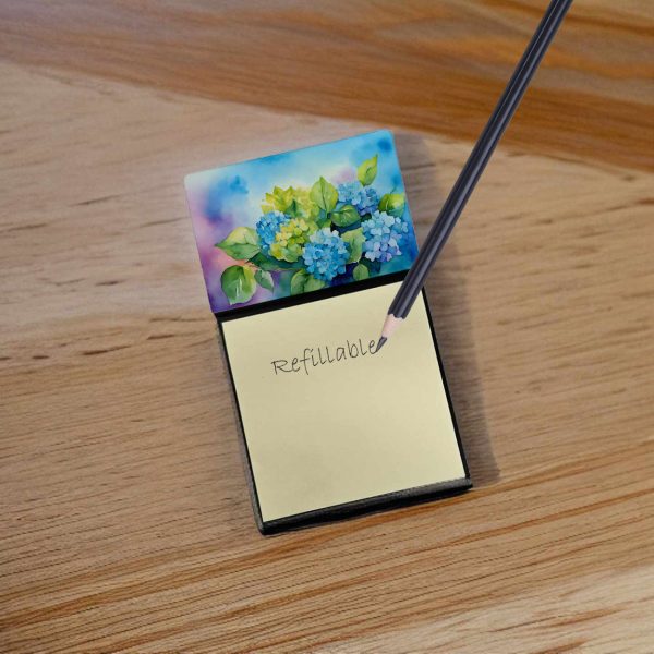 Hydrangeas in Watercolor Sticky Note Holder For Sale - Image 2