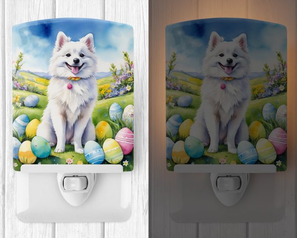 American Eskimo Easter Egg Hunt Ceramic Night Light Online now - Image 2