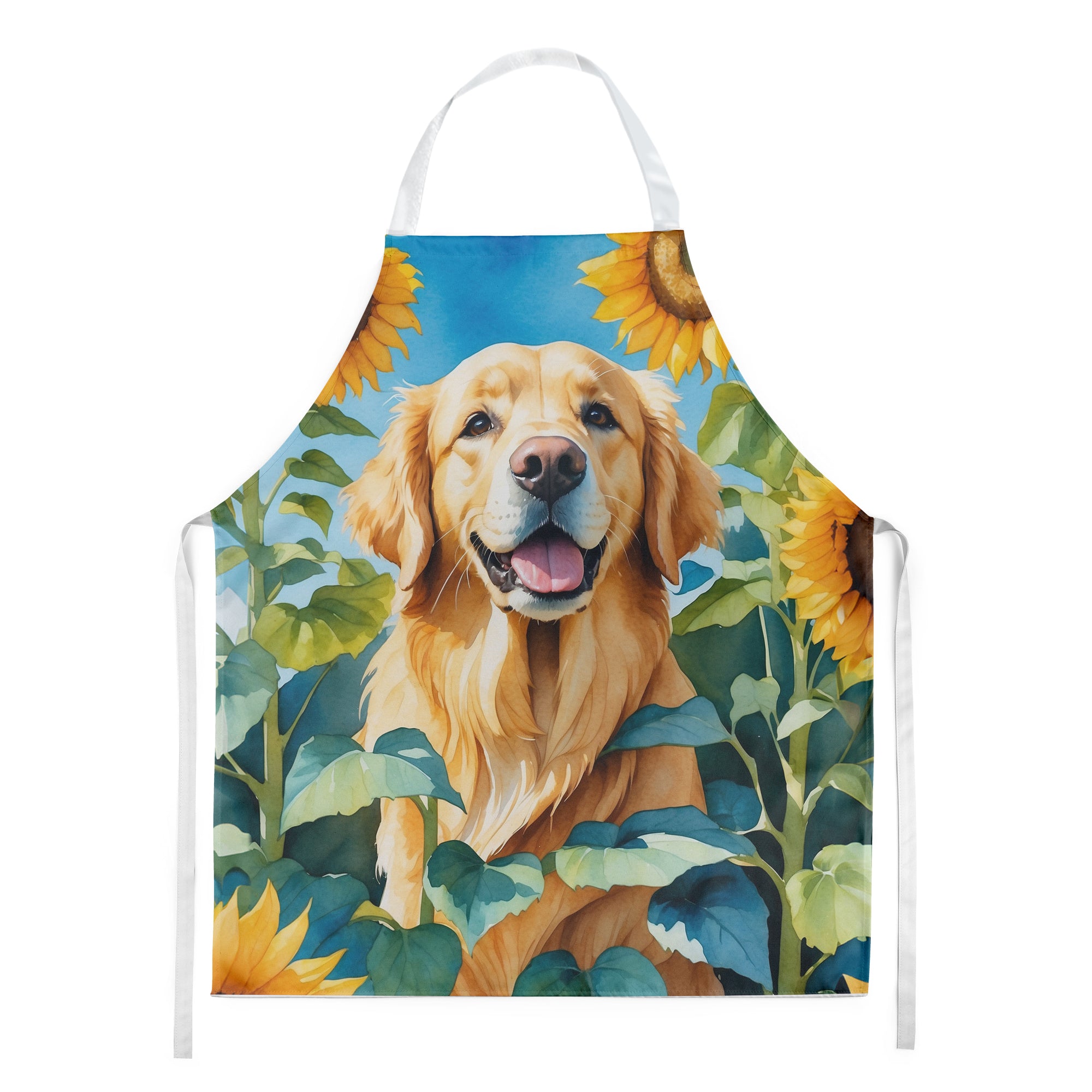 Golden Retriever in Sunflowers Apron Hot on Sale