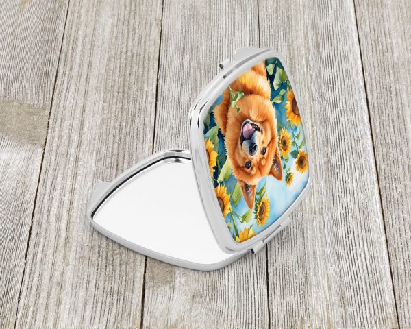 Finnish Spitz in Sunflowers Compact Mirror Fashion - Image 2