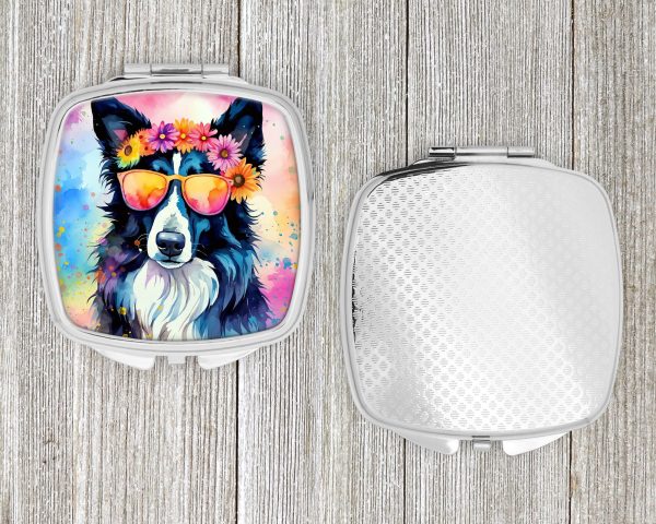 Border Collie Hippie Dawg Compact Mirror Sale - Image 4