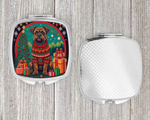 Border Terrier Christmas Compact Mirror Online Hot Sale - Image 4