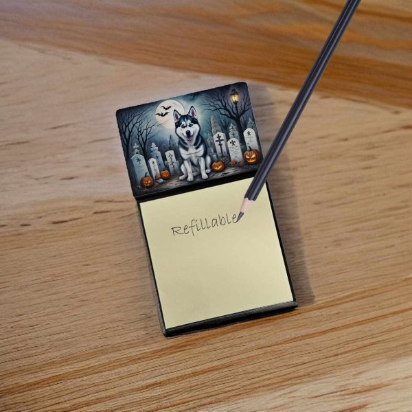 Siberian Husky Spooky Halloween Sticky Note Holder Discount - Image 2