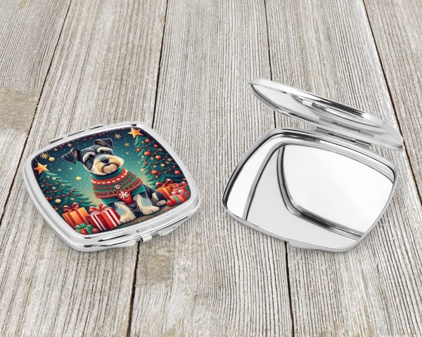 Schnauzer Christmas Compact Mirror Online - Image 3