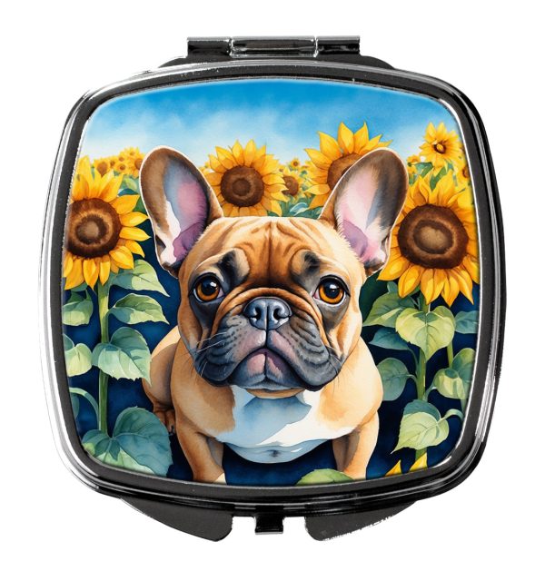 French Bulldog in Sunflowers Compact Mirror For Cheap