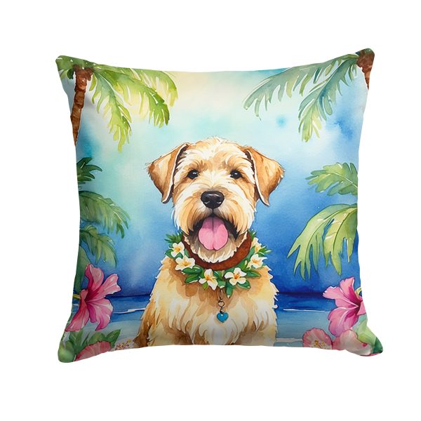 Wheaten Terrier Luau Throw Pillow Online now