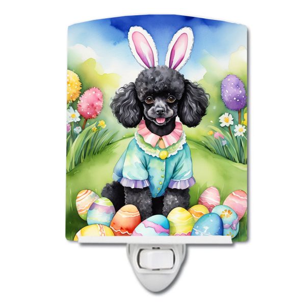 Black Poodle Easter Egg Hunt Ceramic Night Light Hot on Sale