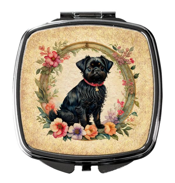 Affenpinscher and Flowers Compact Mirror on Sale