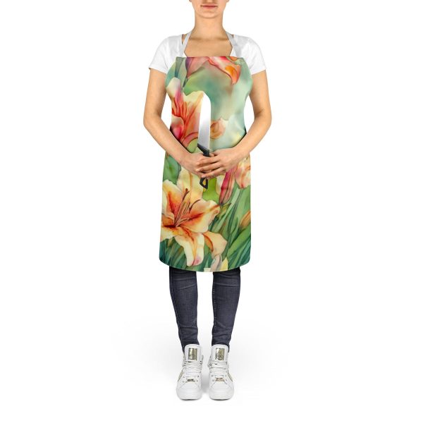 Utah Sego Lilies in Watercolor Apron Online - Image 5