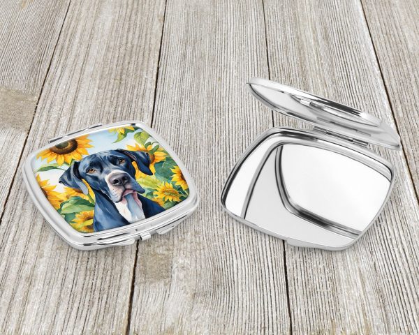 Great Dane in Sunflowers Compact Mirror Online Hot Sale - Image 3
