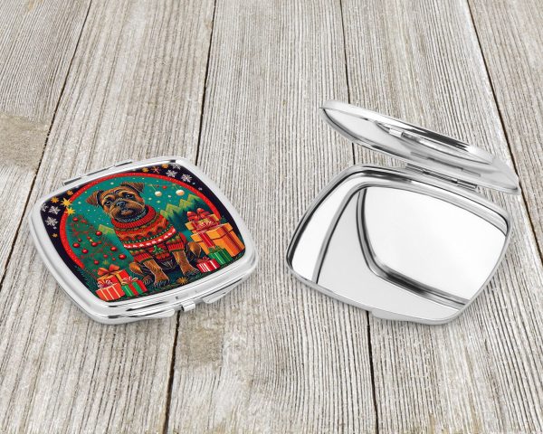 Border Terrier Christmas Compact Mirror Online Hot Sale - Image 3