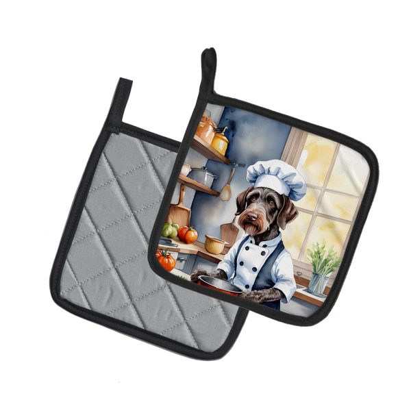 German Wirehaired Pointer The Chef Pair of Pot Holders Online - Image 2