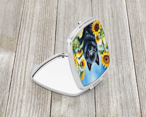 Schipperke in Sunflowers Compact Mirror Online now - Image 2