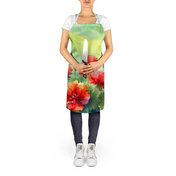 Ohio Scarlet Carnations in Watercolor Apron For Discount - Image 5