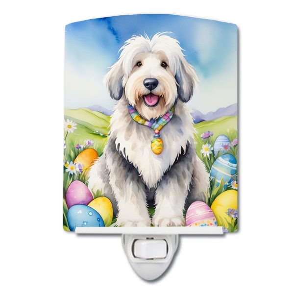 Old English Sheepdog Easter Egg Hunt Ceramic Night Light For Cheap