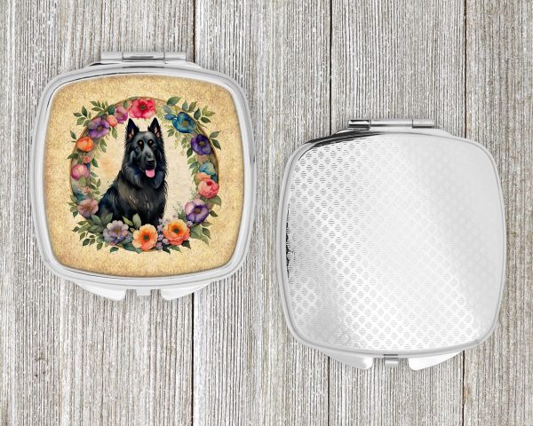 Belgian Sheepdog and Flowers Compact Mirror Supply - Image 4