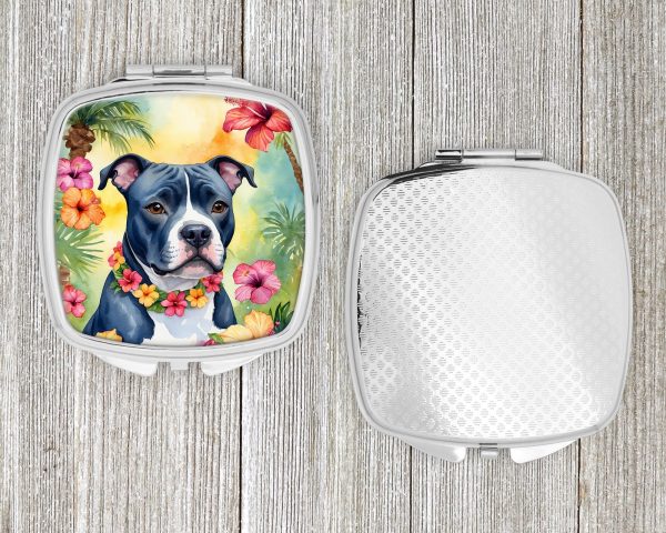 Staffordshire Bull Terrier Luau Compact Mirror For Discount - Image 4