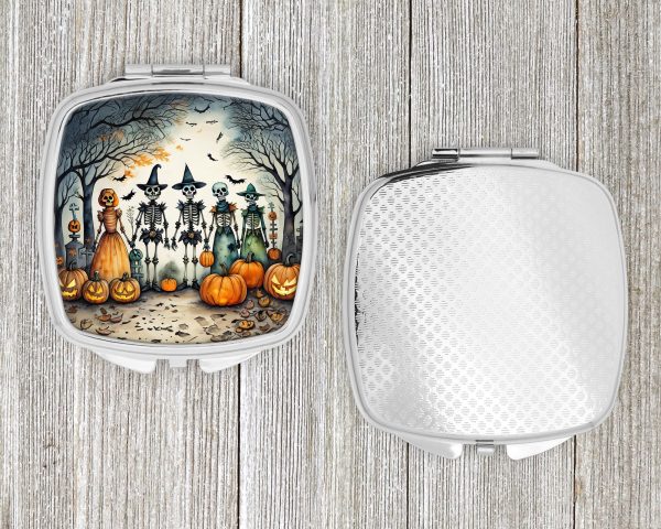 Calacas Skeletons Spooky Halloween Compact Mirror For Cheap - Image 4
