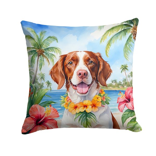 Brittany Spaniel Luau Throw Pillow Discount