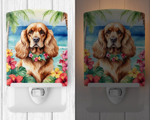 Cocker Spaniel Luau Ceramic Night Light Hot on Sale - Image 2
