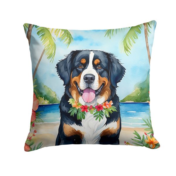 Bernese Mountain Dog Luau Throw Pillow Online now