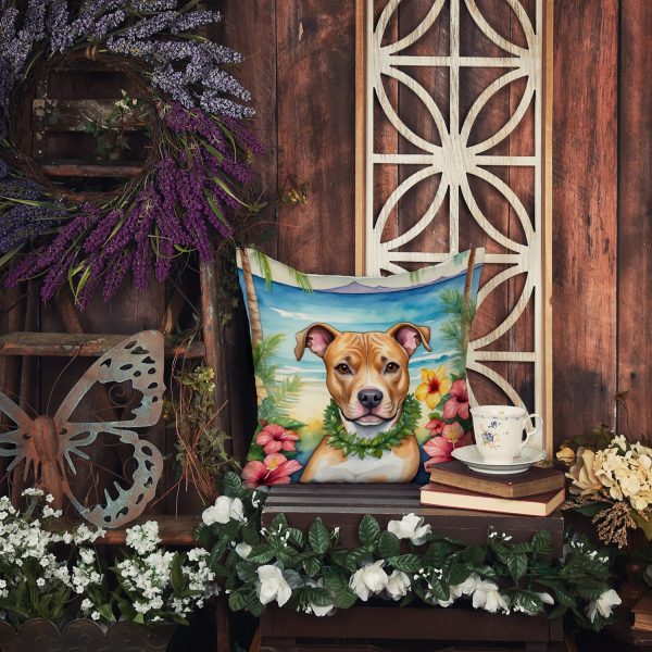 Pit Bull Terrier Luau Throw Pillow Sale - Image 5