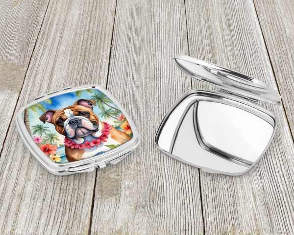 English Bulldog Luau Compact Mirror Online Hot Sale - Image 3
