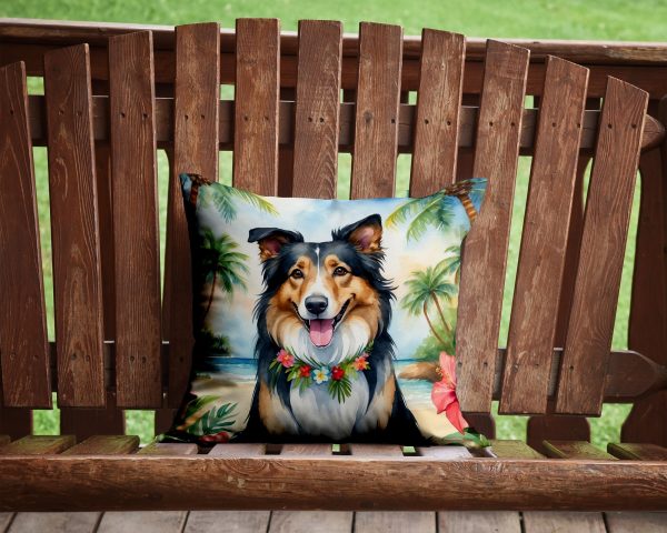Collie Luau Throw Pillow For Cheap - Image 2