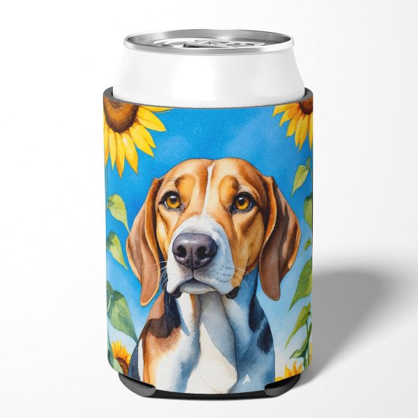 American Foxhound in Sunflowers Can or Bottle Hugger Fashion - Image 2