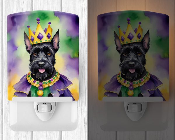 Scottish Terrier King of Mardi Gras Ceramic Night Light Online Hot Sale - Image 2