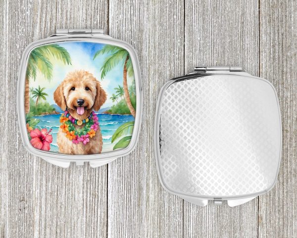 Goldendoodle Luau Compact Mirror For Sale - Image 4