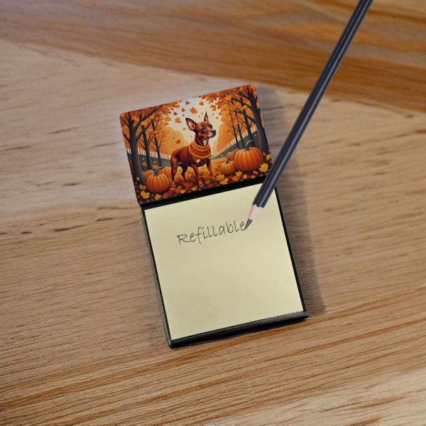 Red Miniature Pinscher Fall Sticky Note Holder Online Hot Sale - Image 2