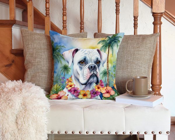 White Boxer Luau Throw Pillow Fashion - Image 3