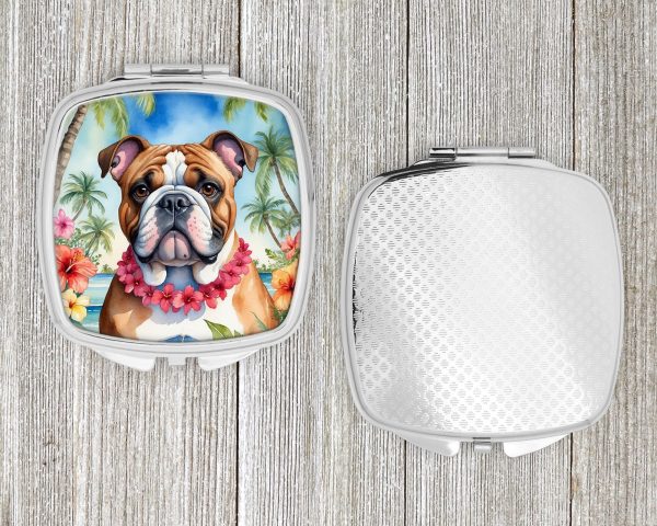 English Bulldog Luau Compact Mirror Online Hot Sale - Image 4