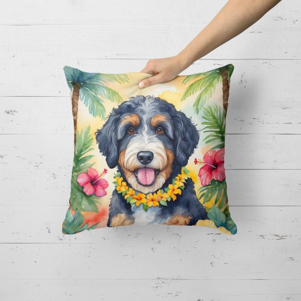 Bernedoodle Luau Throw Pillow Cheap - Image 2