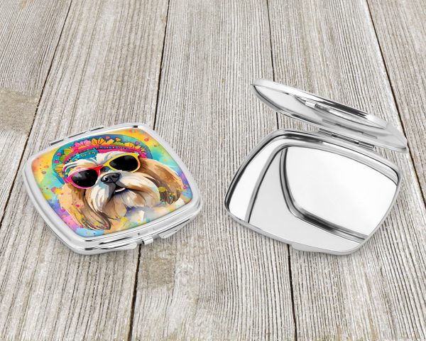 Shih Tzu Hippie Dawg Compact Mirror Online now - Image 3